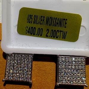 New - 925 Sterling Silver Moissanite 2CTW Earrings